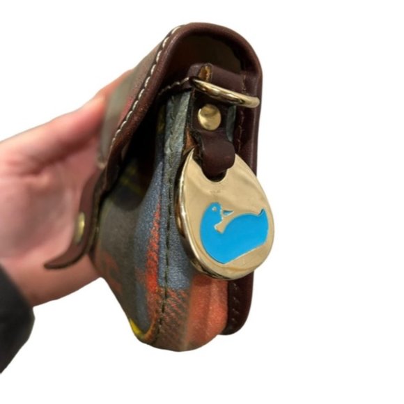 Dooney & bourke ADORABLE PLAID vintage mini leather trim pouch wallet 4x5.5" - Picture 3 of 8